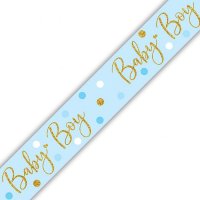 Sparkling Baby Boy Dots Holographic Banner