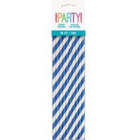 Royal Blue Stripe Paper Straws 10pk