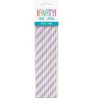 Lavender Stripe Paper Straws 10pk