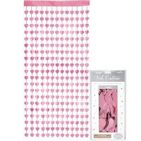 Metallic Light Pink Heart Foil Door Curtains