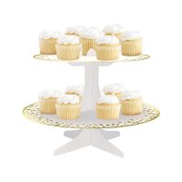 Gold Foil 2 Tier Cupcake Stand