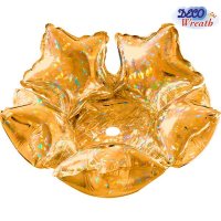 14" Grabo Deco Star Wreath - Holographic Gold