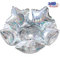 14" Grabo Deco Star Wreath - Holographic Silver