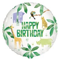 18" Happy Birthday Animal Safari Foil Balloons
