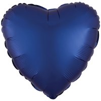 18" Silk Lustre Navy Blue Heart Foil Balloons
