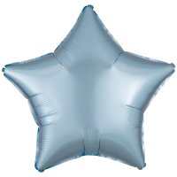18" Silk Lustre Pastel Blue Star Foil Balloons