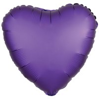 18" Silk Lustre Purple Heart Foil Balloons