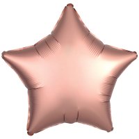 18" Silk Lustre Rose Copper Star Foil Balloons