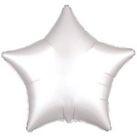 18" Silk Lustre White Star Foil Balloons