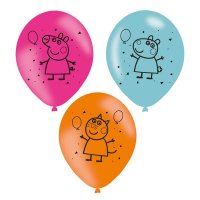 11" Peppa Pig Latex Balloons 6pk