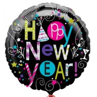 18" Playful Happy New Year Foil Balloons