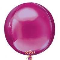Bright Pink Colour Orbz Foil Balloons 3pk