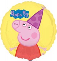 18" Peppa Pig Party Hat Foil Balloons