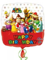 18" Super Mario Bros Happy Birthday Foil Balloons