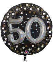 36" Gold Celebration Sparkling 50th Jumbo Foil Balloons