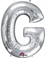 Letter G Silver Supershape Balloons