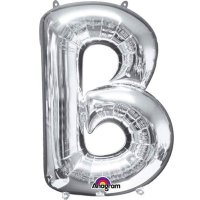 16" B Letter Silver Air Filled Balloons