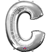 16" C Letter Silver Air Filled Balloons
