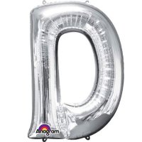 16" D Letter Silver Air Filled Balloons