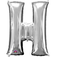 16" H Letter Silver Air Filled Balloons