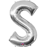 16" S Letter Silver Air Filled Balloons
