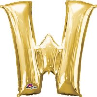 16" W Letter Gold Air Filled Balloons