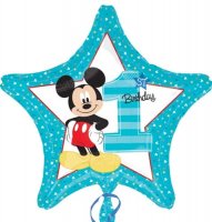 19" Mickey 1st Birthday Foil Balloons