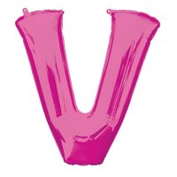 Pink Letter V Supershape Balloons