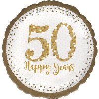 18" Sparkling 50th Golden Anniversary Foil Balloons
