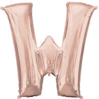 (image for) Rose Gold Letter W Supershape Balloon