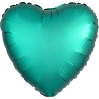 18" Satin Luxe Jade Heart Foil Balloons