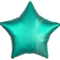 18" Silk Lustre Jade Star Foil Balloons