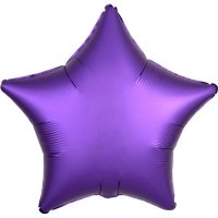 18" Silk Lustre Purple Star Foil Balloons