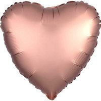 18" Silk lustre Rose Copper Heart Foil Balloons