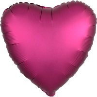 18" Satin Luxe Pomegranate Heart Foil Balloons
