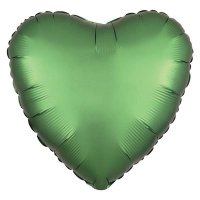 18" Satin Luxe Emerald Heart Foil Balloons