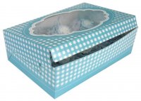 Blue Gingham Stitch Cupcake Boxes x2