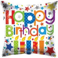 18" Happy Birthday Patterned Candles Foil Balloons