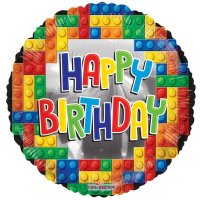 18" Happy Birthday Lego Foil Balloons
