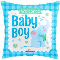18" Welcome Baby Boy Little Elephant Foil Balloons