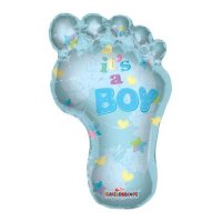 Baby Boy Footprint Supershape Foil Balloons