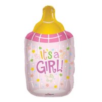 Baby Girl Bottle Supershape Foil Balloons