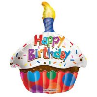 18" Birthday Cupcake Foil Balloons