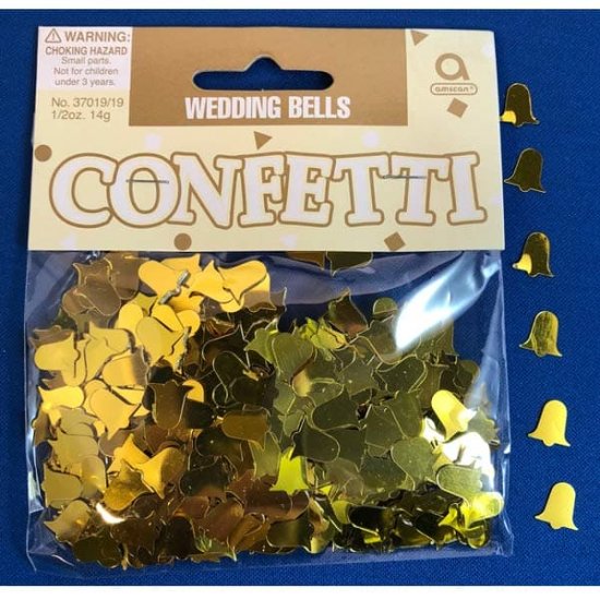 Wedding Bells Gold Confetti - Click Image to Close