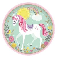 Magical Unicorn 23cm Paper Plates 8pk