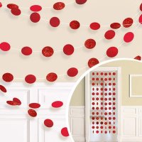 Apple Red Glitter String Decorations