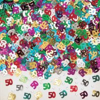 Age 50 Multi Coloured Metallic Confetti