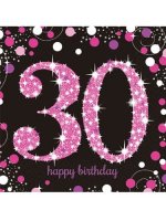 30th Birthday Pink Celebration Napkins 16pk