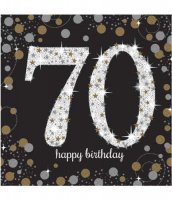 70th Birthday Gold Celebration Napkins 16pk