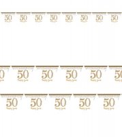 Golden 50th Anniversary Prismatic Pennant Bunting